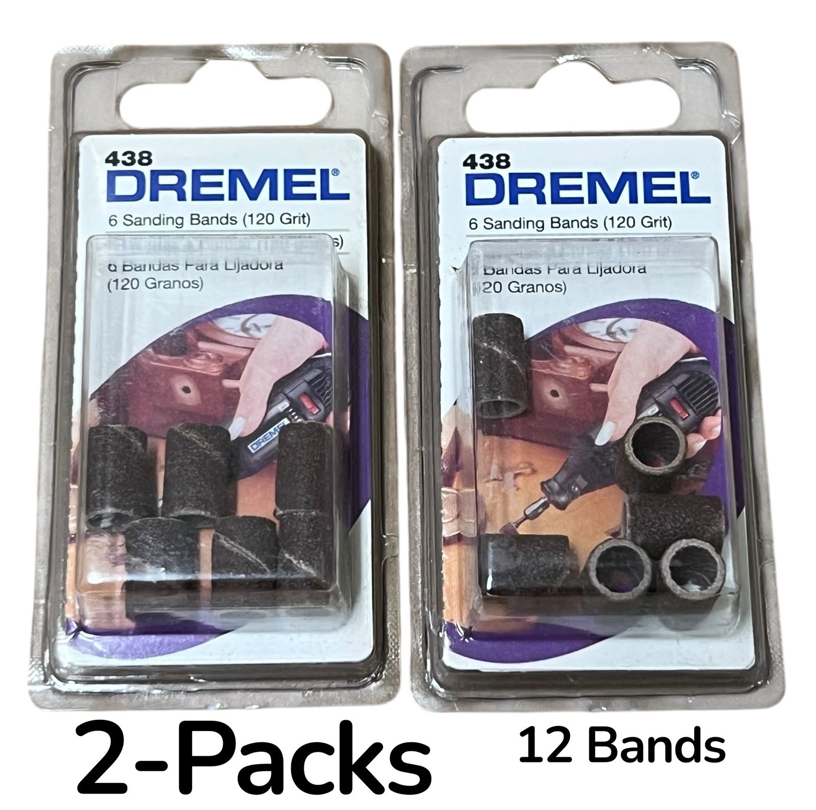 Genuine Dremel 438 120 Grit Sanding Bands ( 2-6 Packs ) New