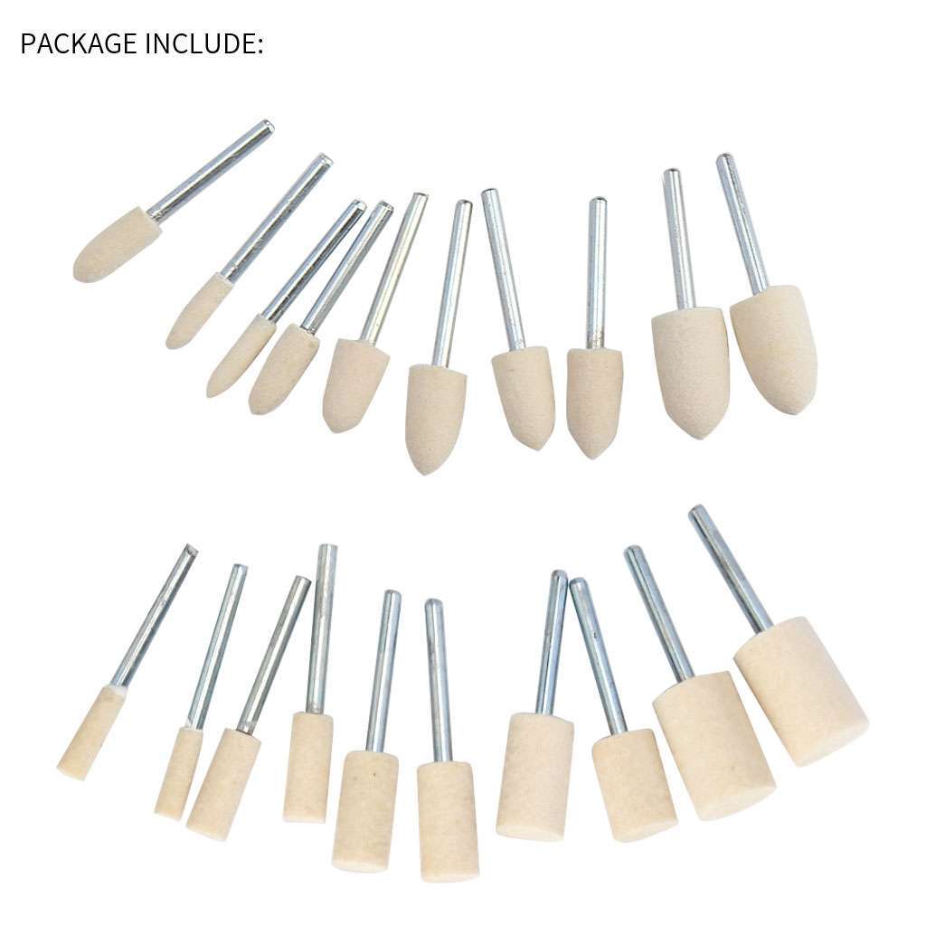 20x Felt Polishing Buffing Pad Wheel Wool Plastic Rotary Tool Kit Set for Dremel