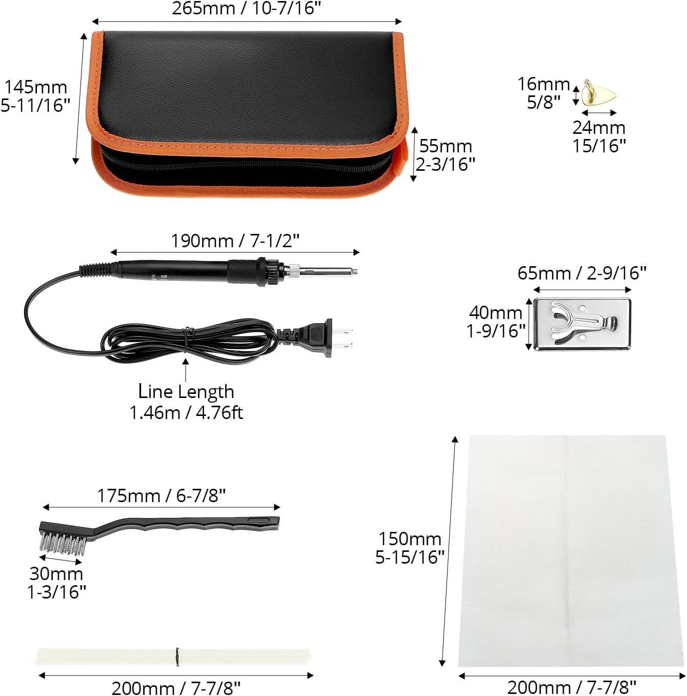 Plastic Welding Kit 80W 110V Adjustable 200-480℃ Repair Tool Set 40 Rods Pro Use