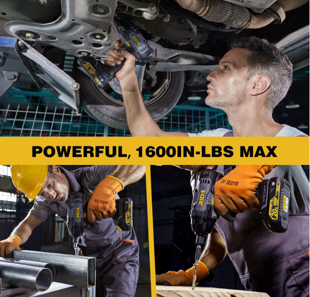 Kit de Atornillador de Impacto Inalámbrico 20V, Par de 180 Nm, Portapuntas Hexag