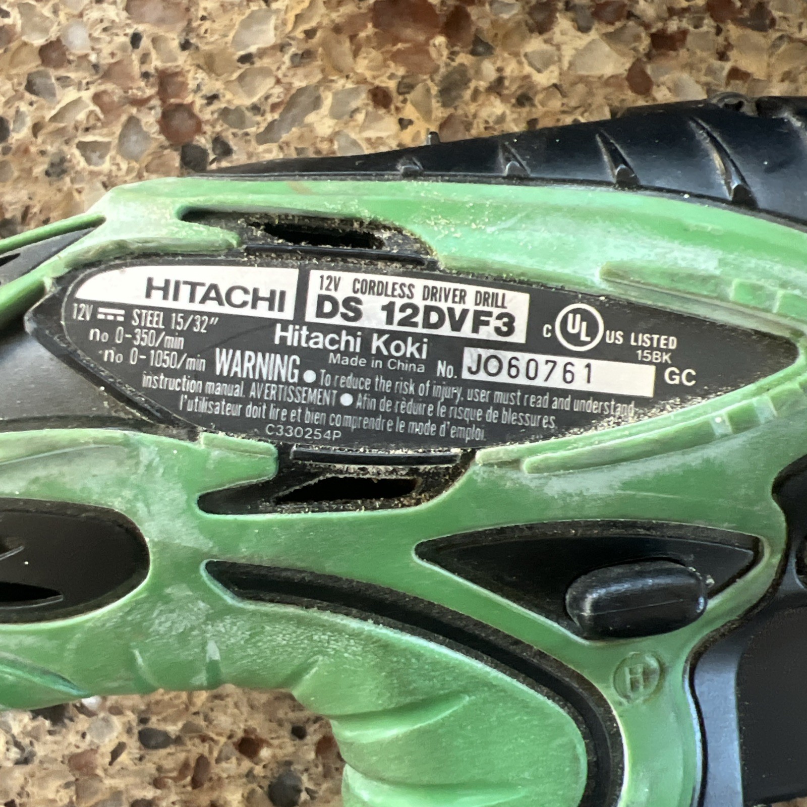 Hitachi DS 12DVF3 12V Cordless Drill/ Light UB 12D W Charger And 1 Battery Works