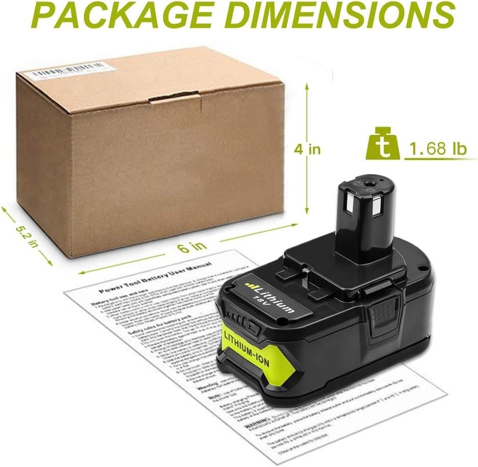 6PACK 6.0Ah For Ryobi 18V Battery One Plus High Capacity P108 Lithium-Ion P102
