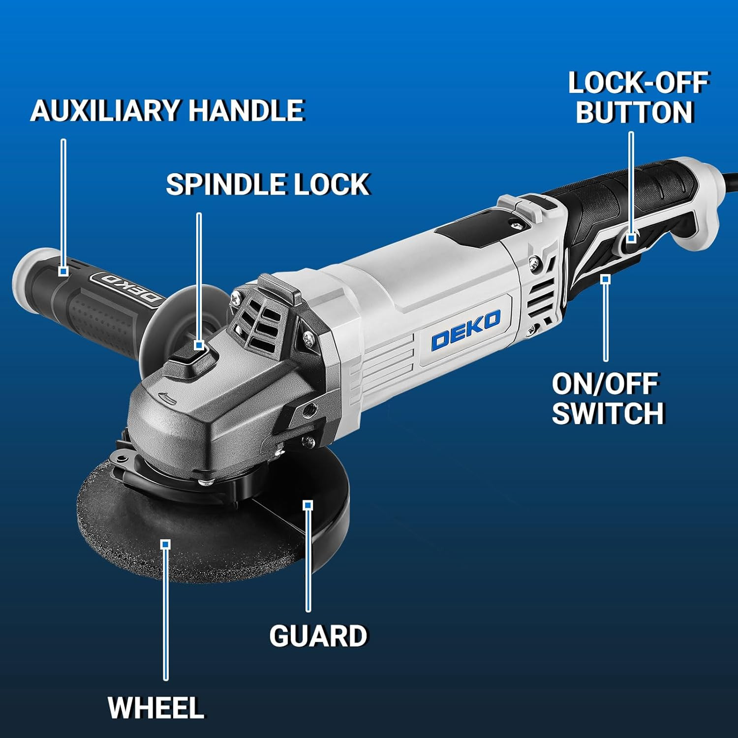 Angle Grinder Electric Power Tool: 4-1/2 Inch 7.5-Amp Hand Corded Angle Grinder