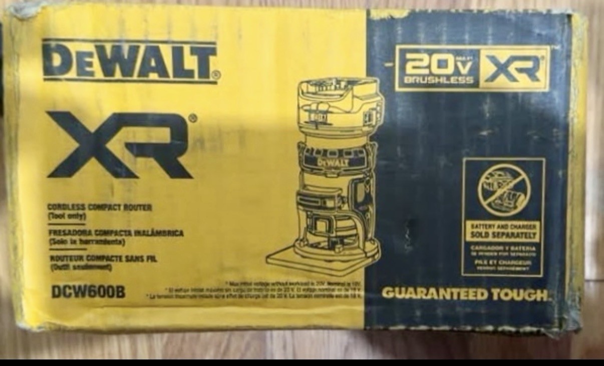 DEWALT XR 20V Cordless Compact Router DCW600B Battery Powered Yellow