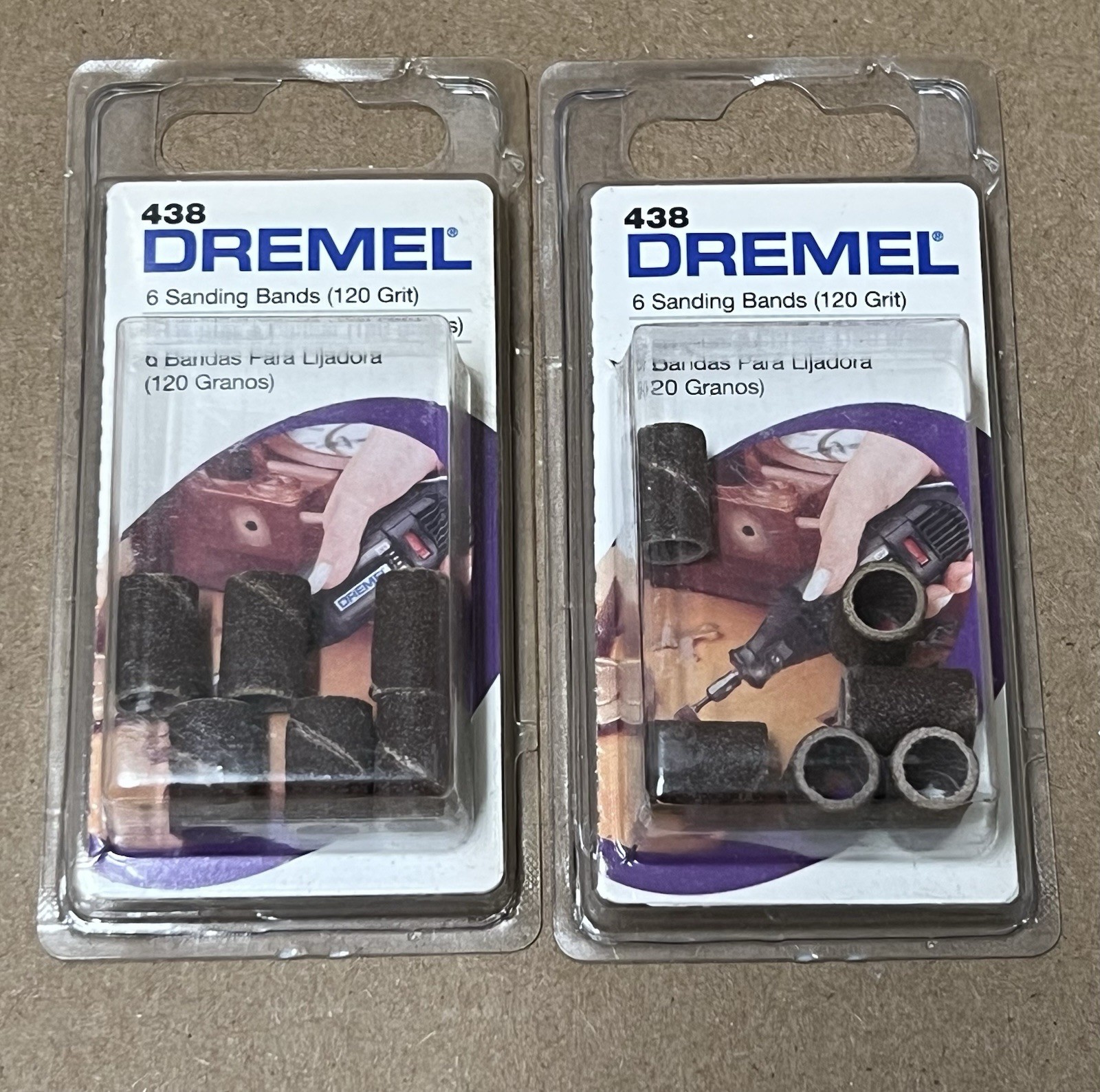 Genuine Dremel 438 120 Grit Sanding Bands ( 2-6 Packs ) New