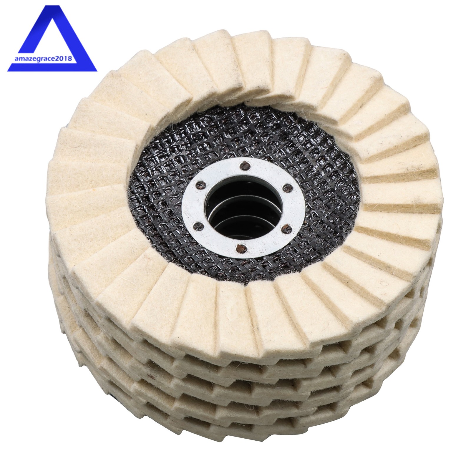 5 Pack Felt Flap Disc Abrasives 4-1/2&Prime; × 7/8&Prime; Arbor, Wool Polishing Wheel Disc
