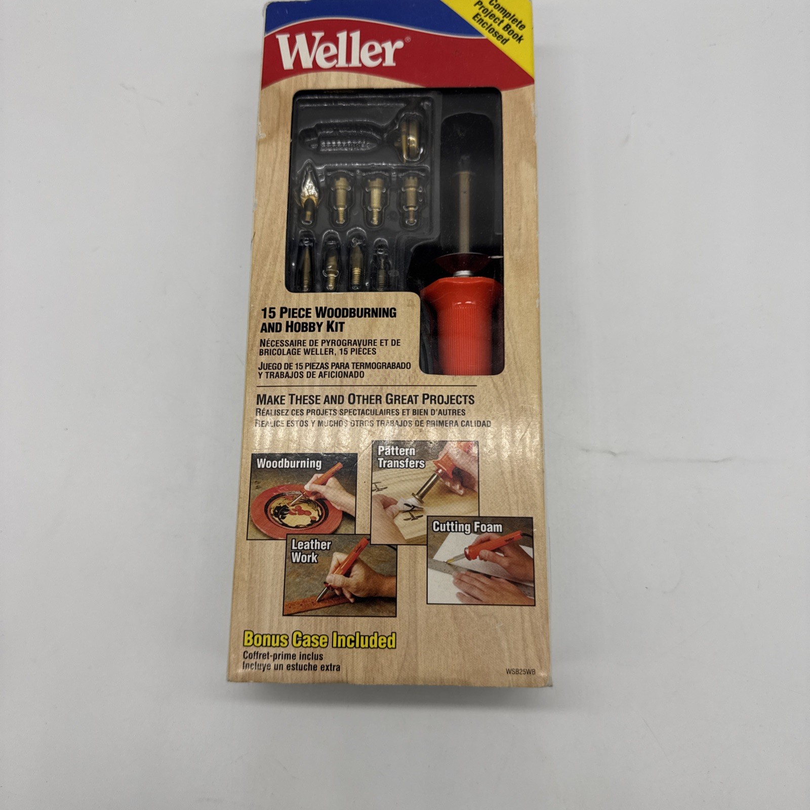NIB Woodburning Kit Weller WSB25WB Short Barrel Woodburning Kit 25-Watt