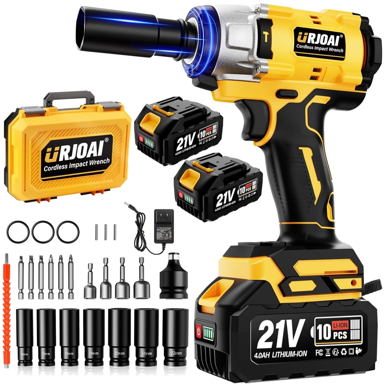 800N.m Brushless Impact Wrench with 2 Batteries
