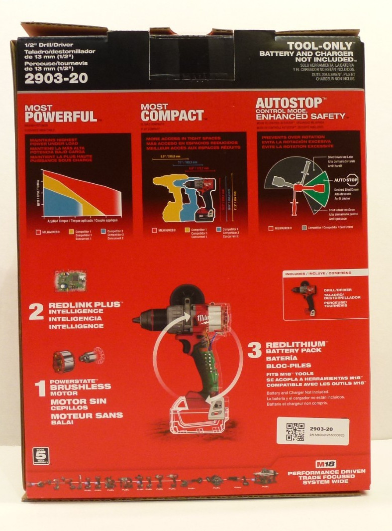 MILWAUKEE 2903-20 ½” DRILL/DRIVER M18 FUEL TOOL ONLY NEW IN BOX!!