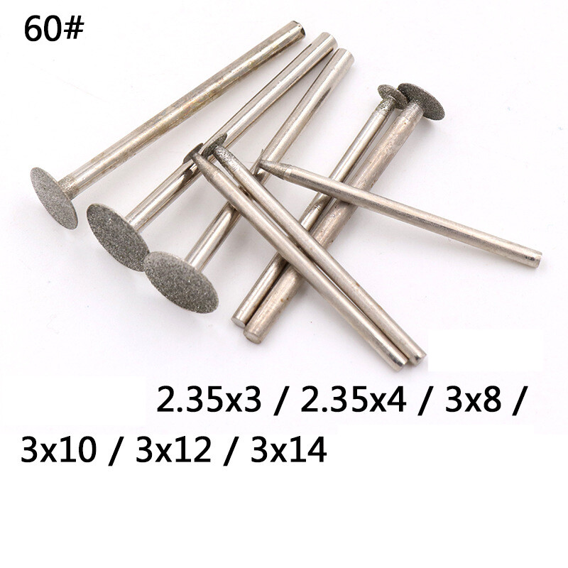 2.35/3mm Shank Diamond Grinding Burr Engraving Rotary Tool 60 Grit for Dremel