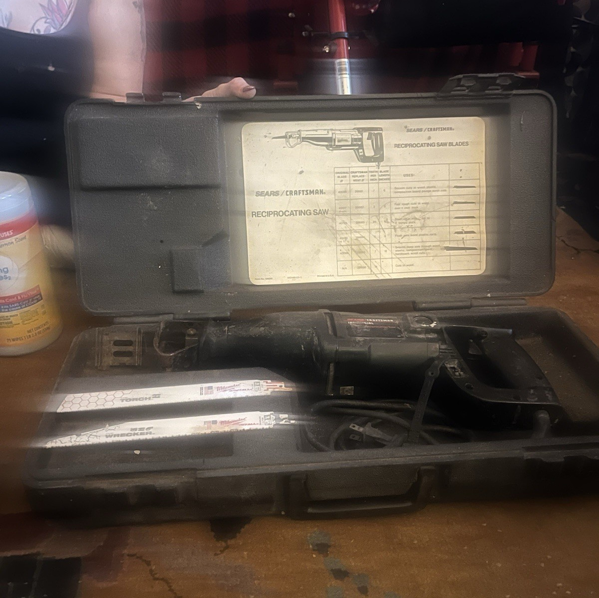 Sears Craftsman Corded Reciprocating Saw 79 in Blade w/ Case & Blades, Battery