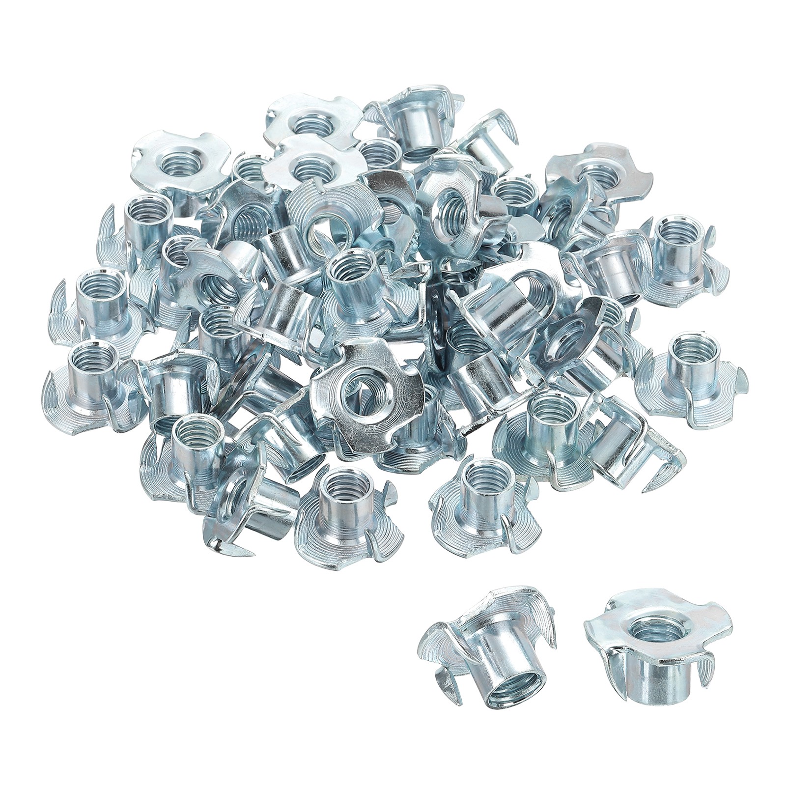 50pcs 3/8&Prime;x1/2&Prime; T-Nuts for Blue 4-Point Threaded Inserts