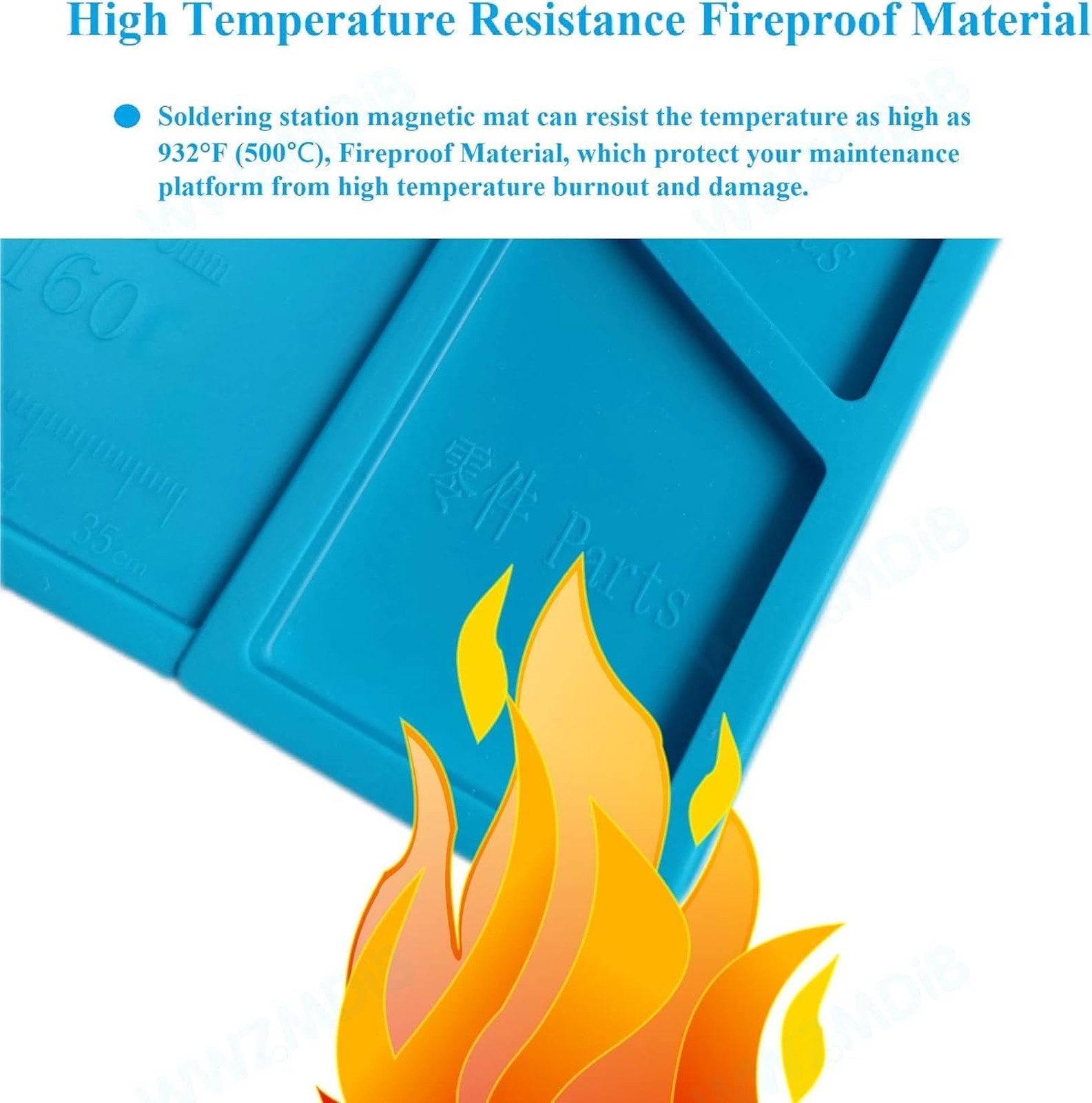 Heat Resistant Silicone Soldering Work Mat 932°F Fireproof Station Pad 11.8 x
