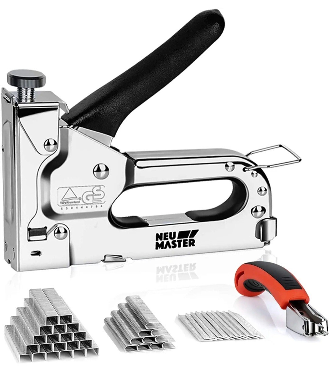 Staple Gun NEU MASTER, 3 in 1 Heavy Duty Staple Gun with Stapler Remover and 200