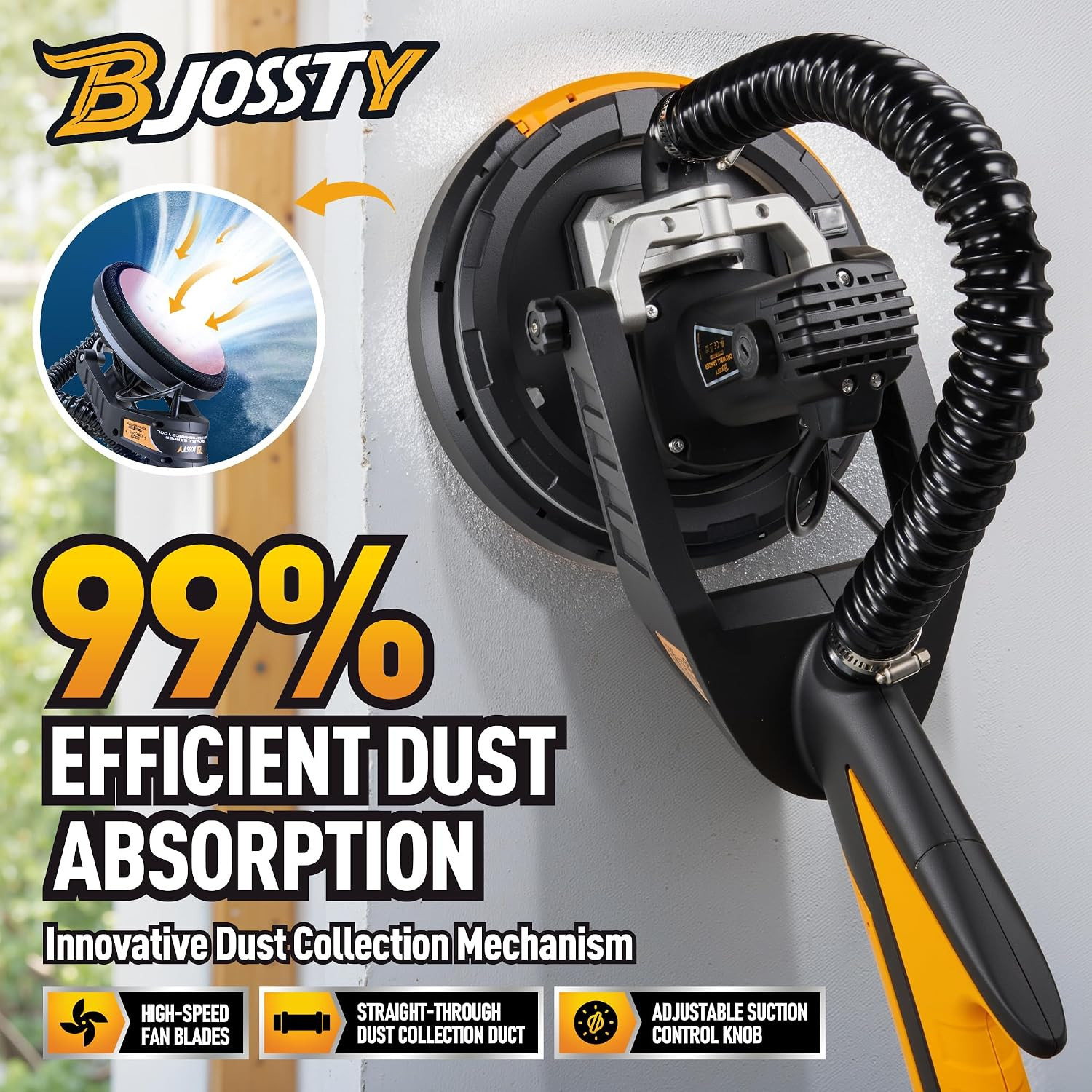Drywall Sander with Vacuum Dust Collector, High Power 7.1-AMP Electric Sander fo