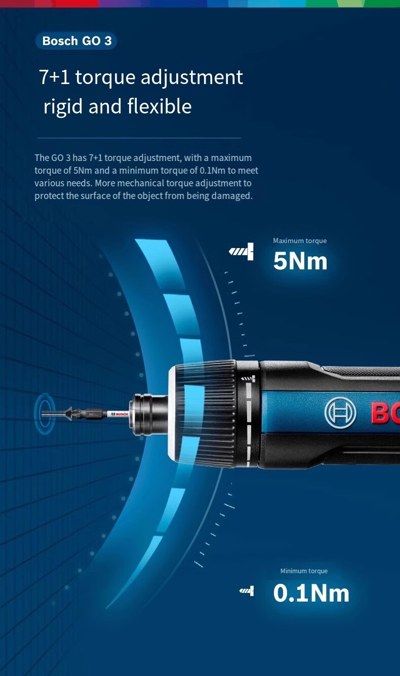 NEW For Bosch GO 3 Professional Kit, Lithium-ion Cordless Screwdriver + Case