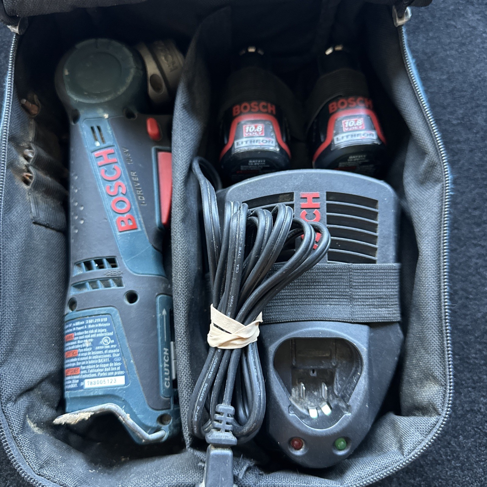 Bosch PS10 I-Driver 10.8V Cordless Angle Driver Kit, 2 Batteries, 1 Charger