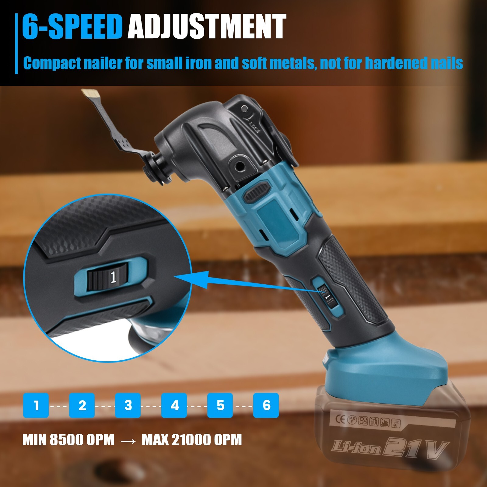 Cordless Oscillating Tool For Makita 18V Brushless 6 Variable Speeds Multitool