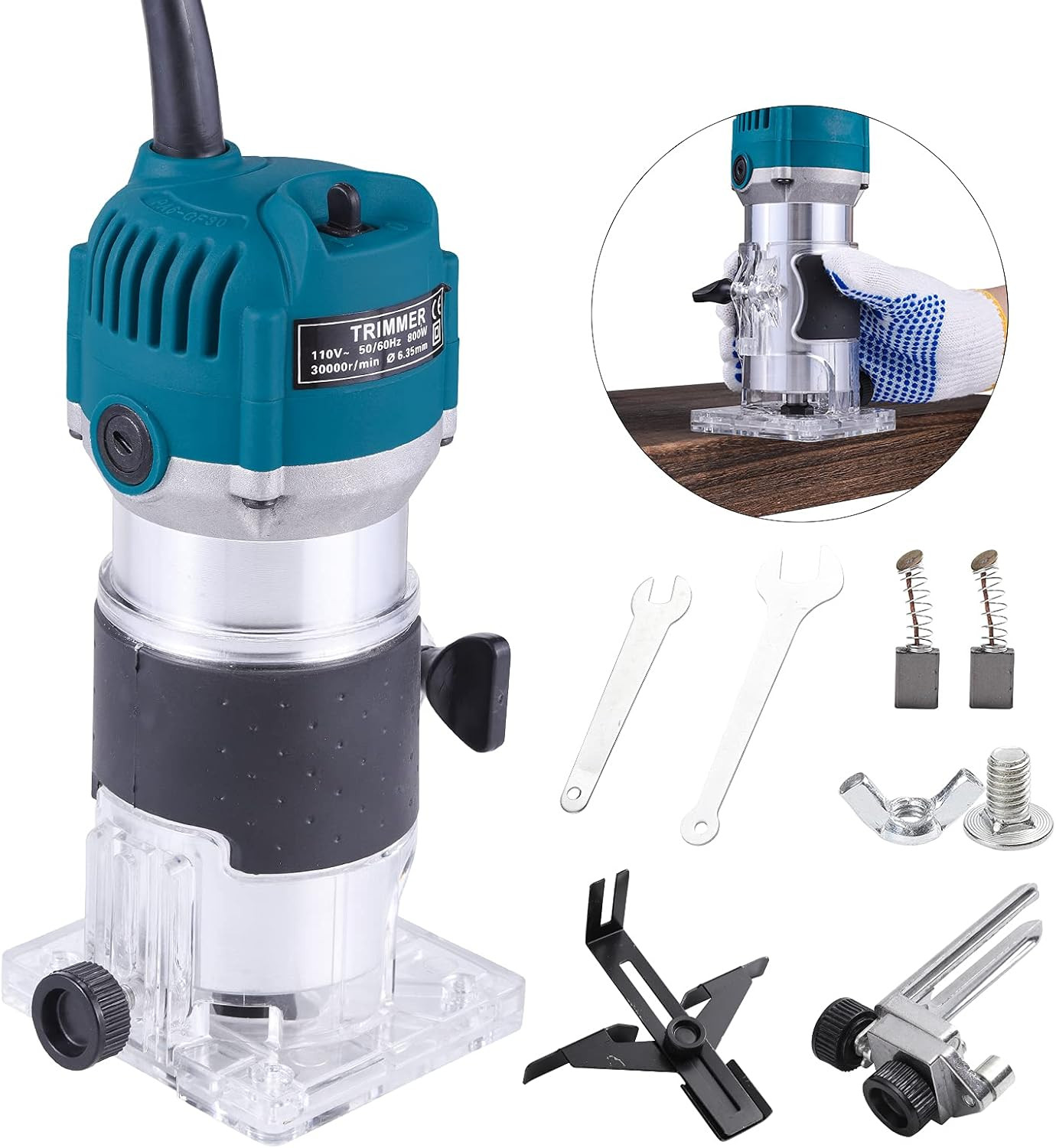 Router Tool, 110V 800W Compact Wood Router Tool for Woodworking, Electric Hand T