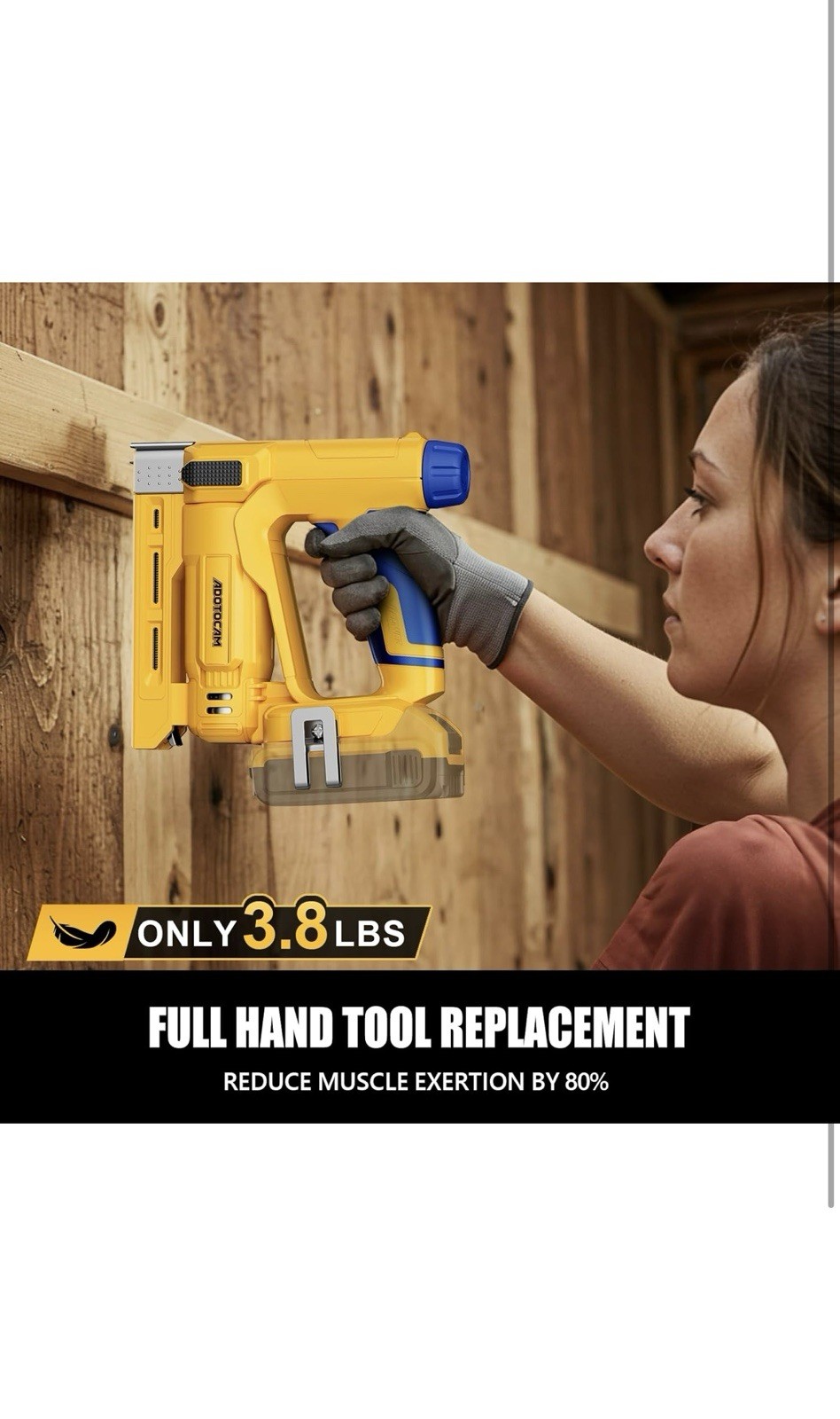 18GA Nail Gun for Dewalt 20V Battery (Tool Only), 2 in 1 Cordless Brad Nailer/T5