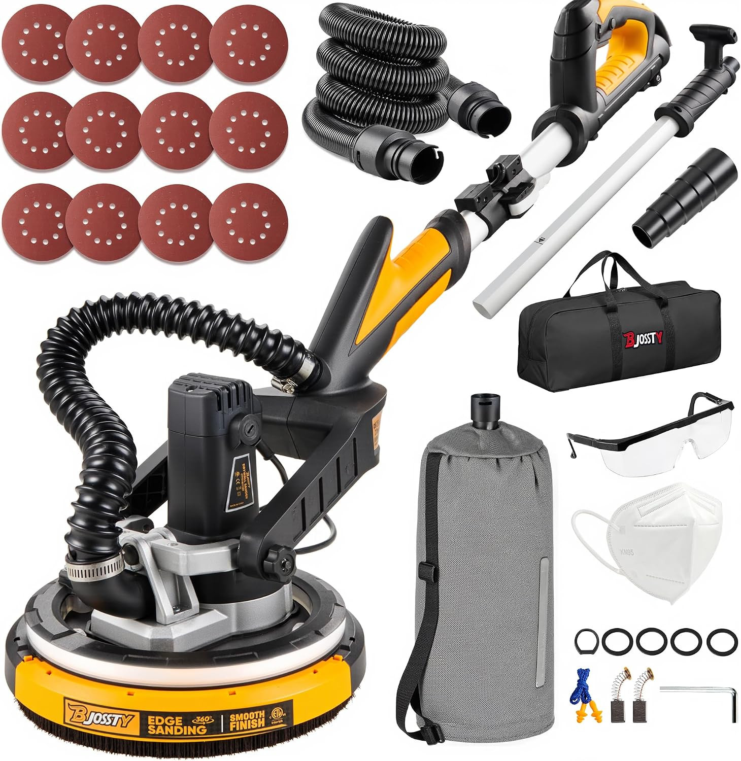 Drywall Sander with Vacuum Dust Collector, High Power 7.1-AMP Electric Sander fo