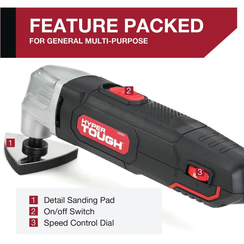 2.1 Amp Corded Oscillating Multi-function Tool, Variable Speed,Hex Key,1/4&Prime;Blade