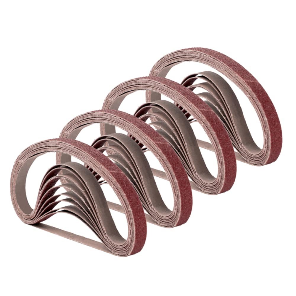 20-Pack 1/2 x 18 Inch Aluminum Oxide Sanding Belts with Varied Grits for Vers…