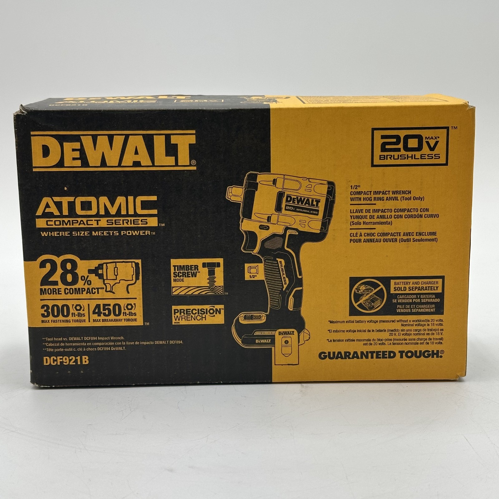 Dewalt DCF911B 20V Max 1/2 in. Cordless Impact Wrench with Hog Ring Anvil – Tool
