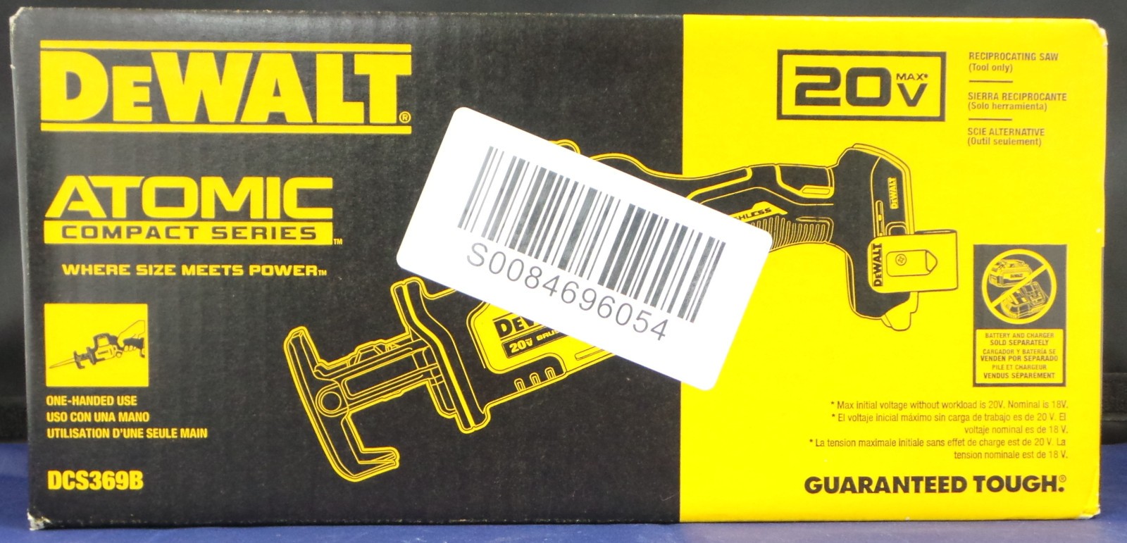 DCS369B DEWALT ATOMIC 20V MAX Cordless One-Hand Reciprocating Saw BRAND NEW