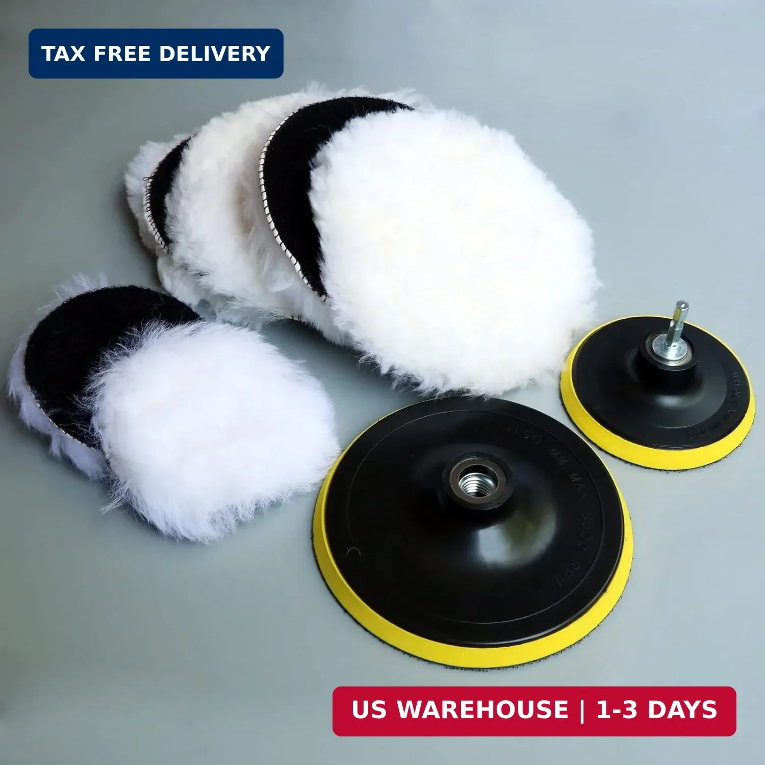 9PCS 4&Prime; 6 Inch Wool Polishing Buffing Pad Kit,Polishing Buffing Wheel for Drill
