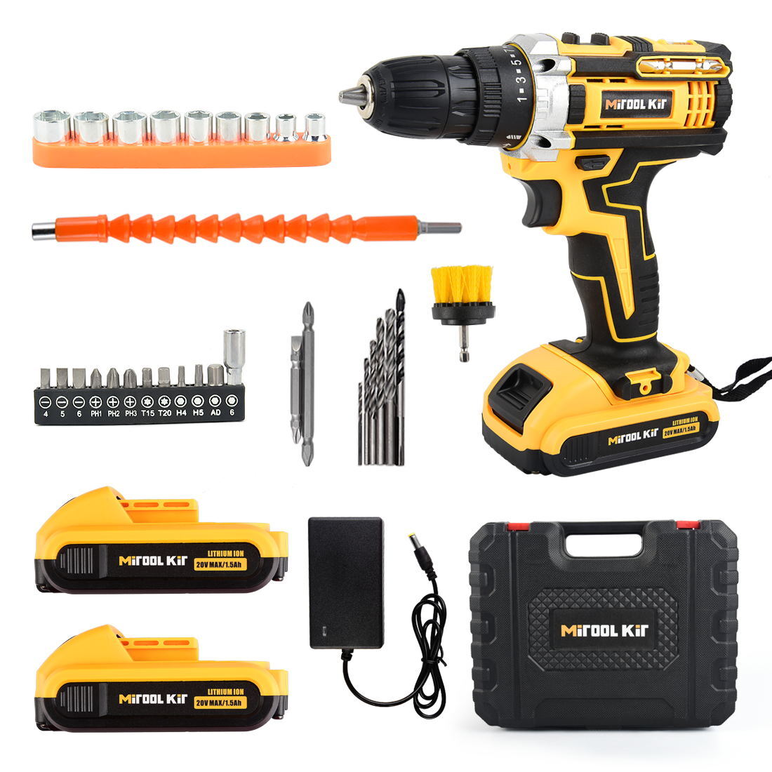 2026 Cordless Drill Kit with Screwdriver Bits, Rechargeable Electric Drill Set
