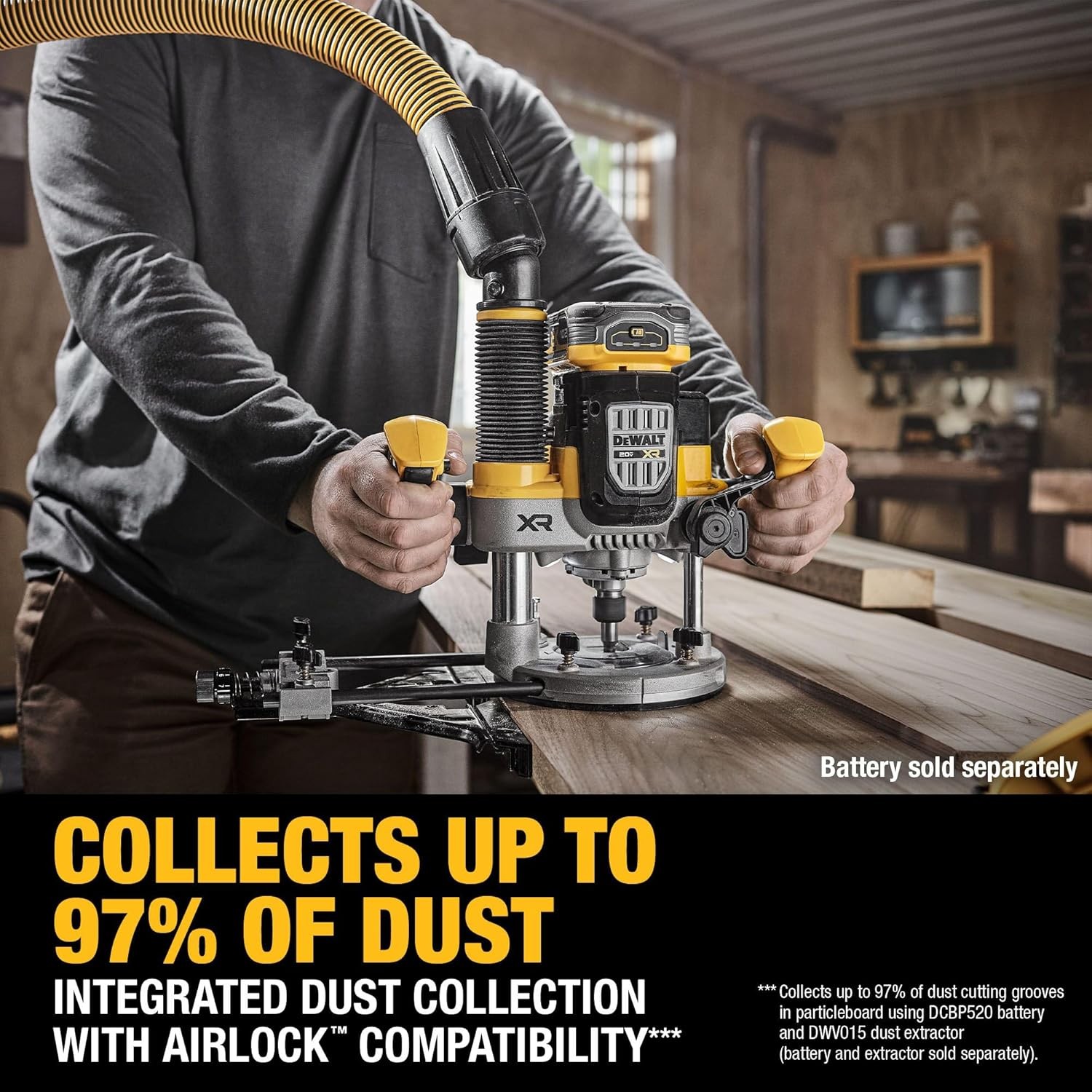 DeWalt DCW620B 20V MAX XR 2-1/4 HP Brushless Cordless Plunge Router