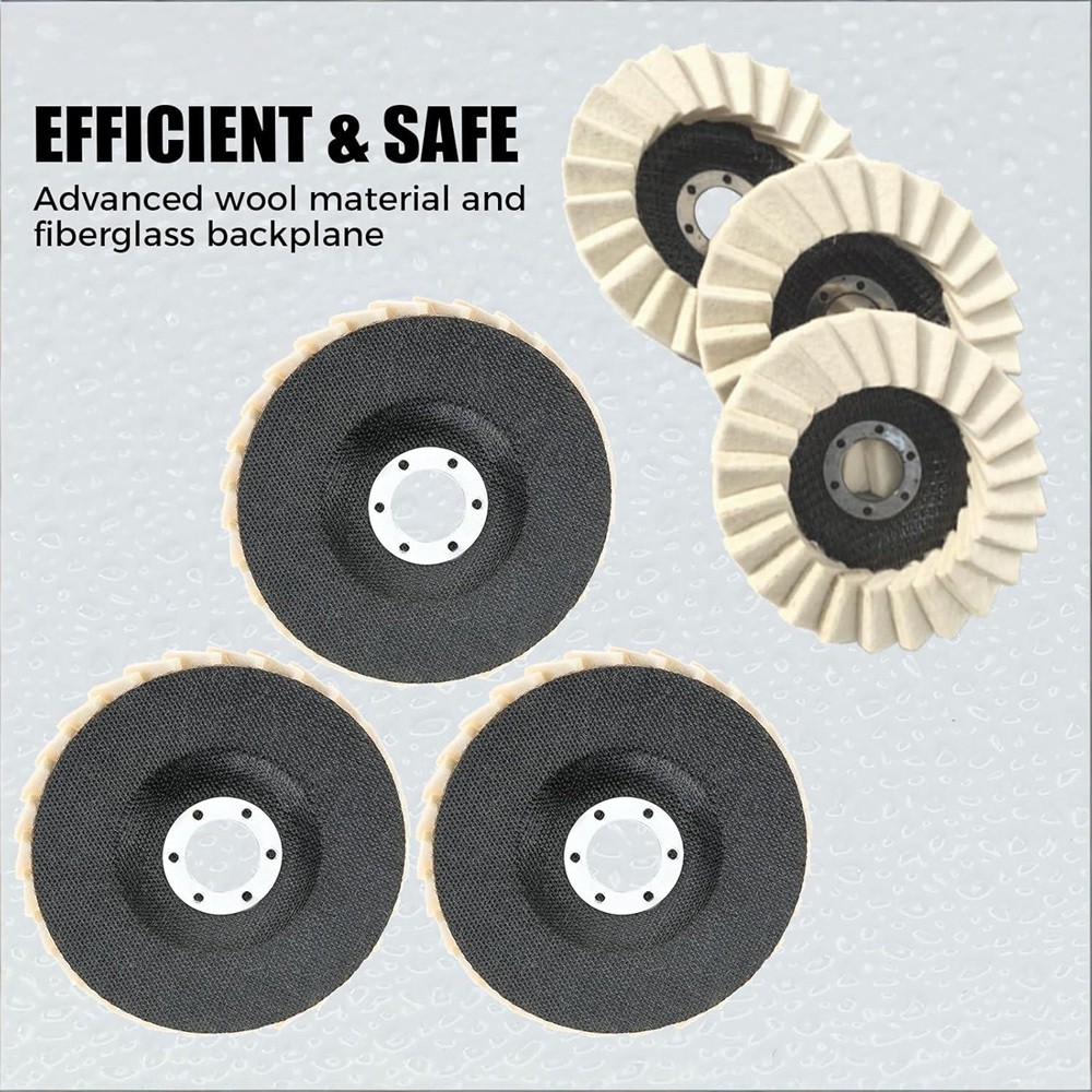 3PCS Wool Felt Polishing Buffering Wheels Polishing Wool Flap Discs For Cars