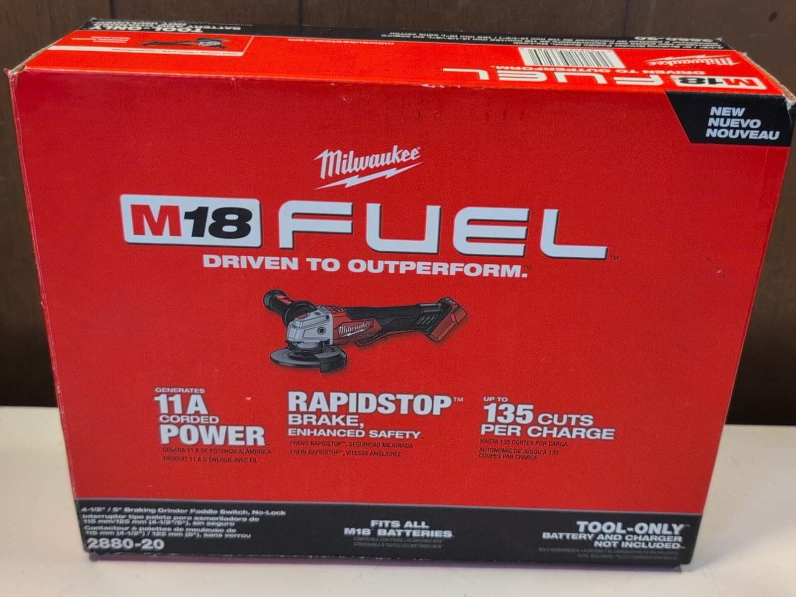 Milwaukee 2880-20 M18 18 volt Fuel 4 1/2 Grinder w Paddle Switch NEW in Box