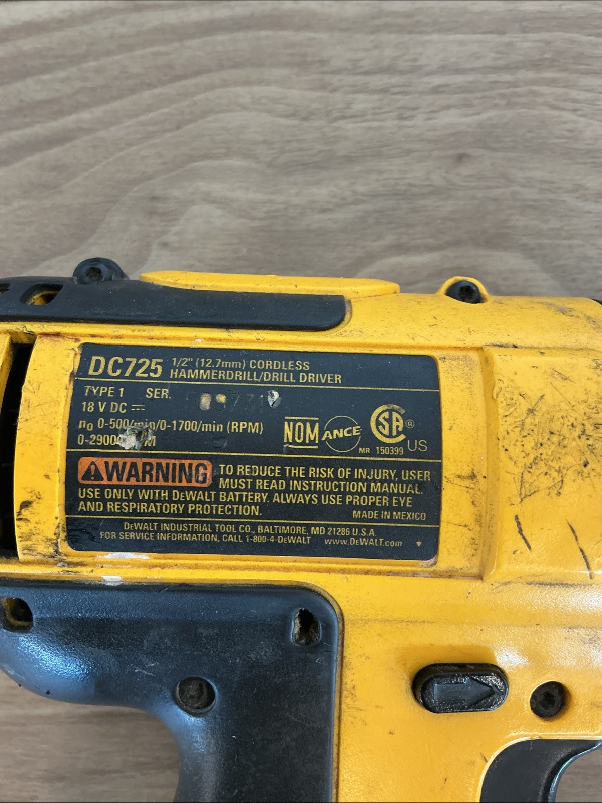 DeWalt DC725 1/2&Prime; Cordless Hammerdrill Drill Driver 18V
