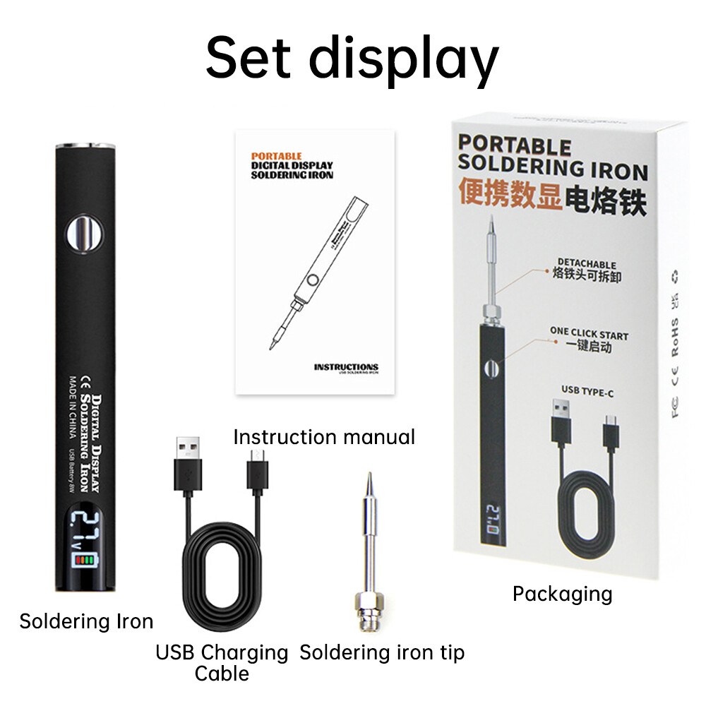 650mAh 510 interface Wireless Soldering Iron Pen Voltage Display USB Rechargable