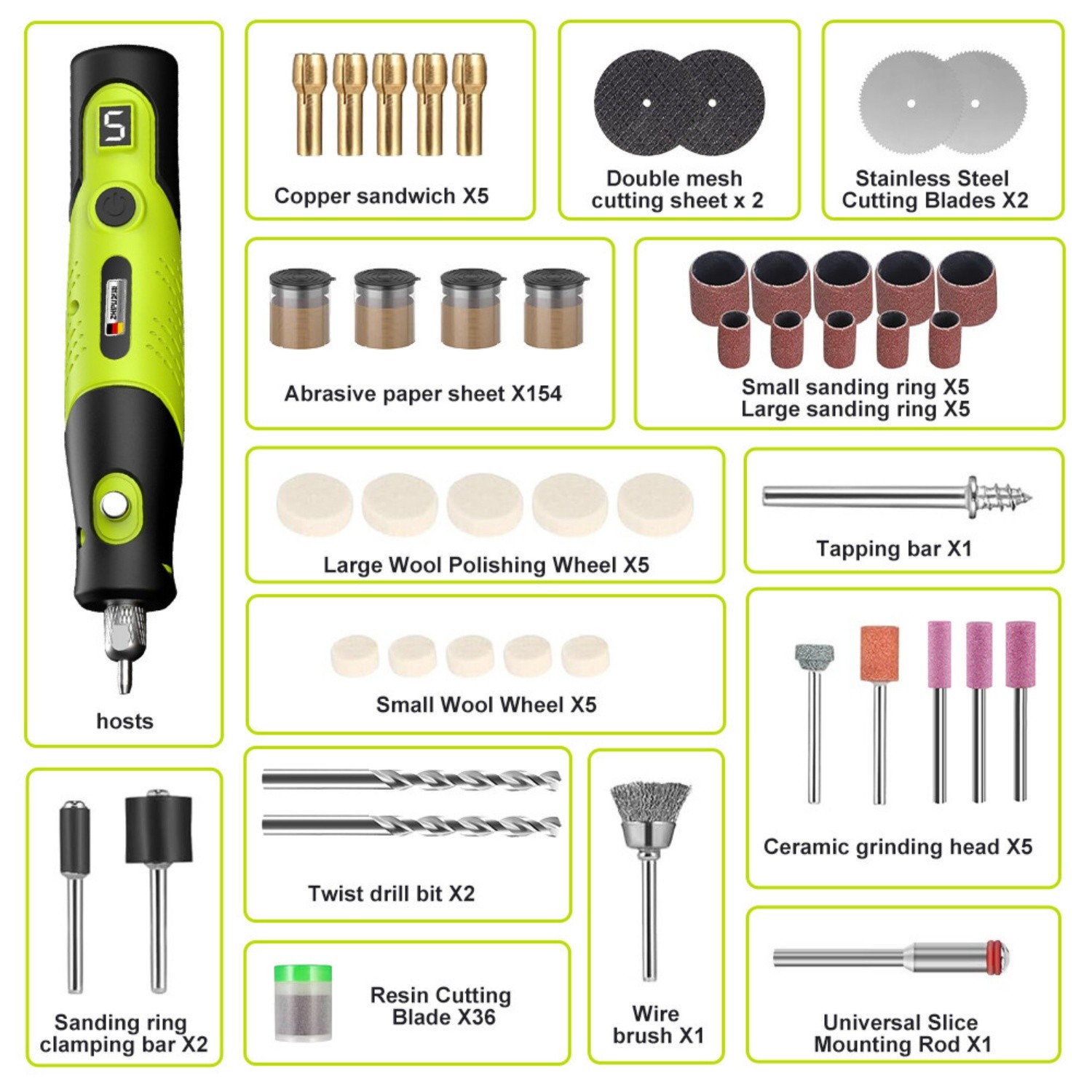 Cordless 231pcs Electric Mini Drill Pen 5 Speed Rotary Compact Grinder Engraving