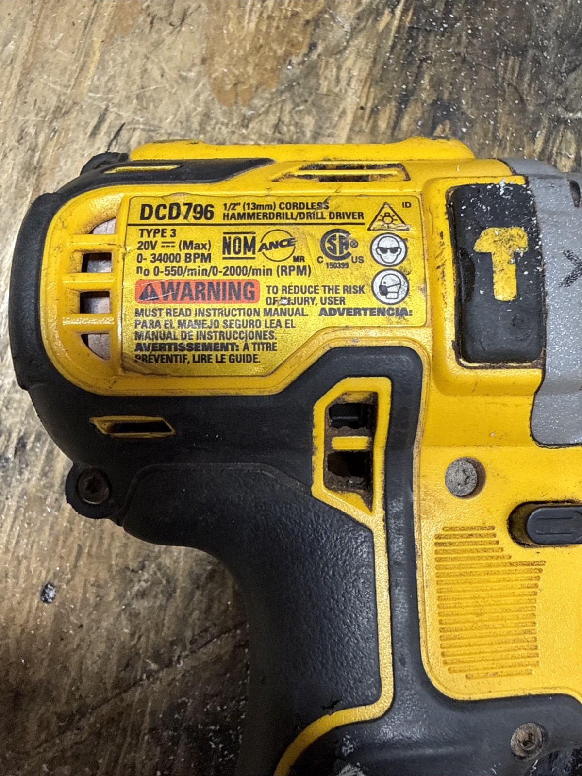 Dewalt DCD796N XR Brushless Combi Drill 18V Bare Unit , Only needs new chuck