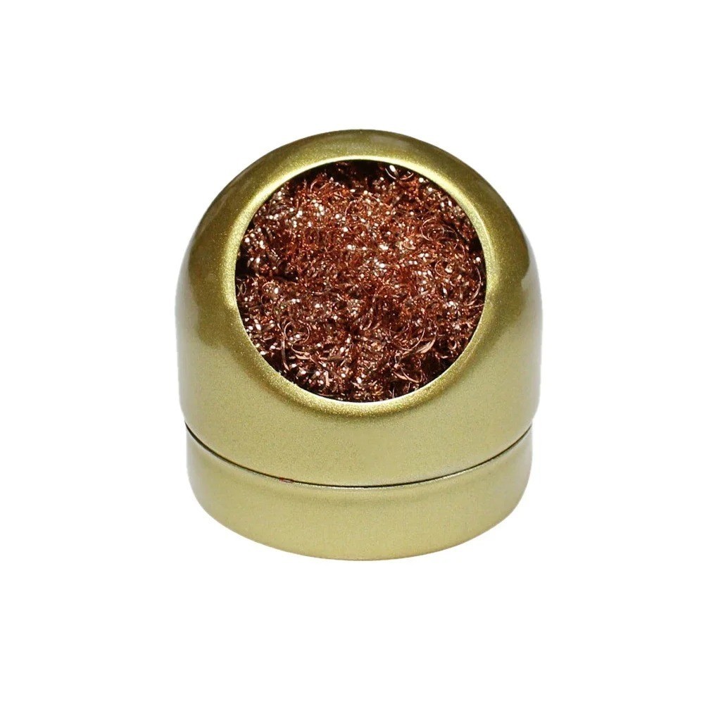 Soldering Iron Solder Tip Cleaner with Copper Wire Ball & Metal Base Holder