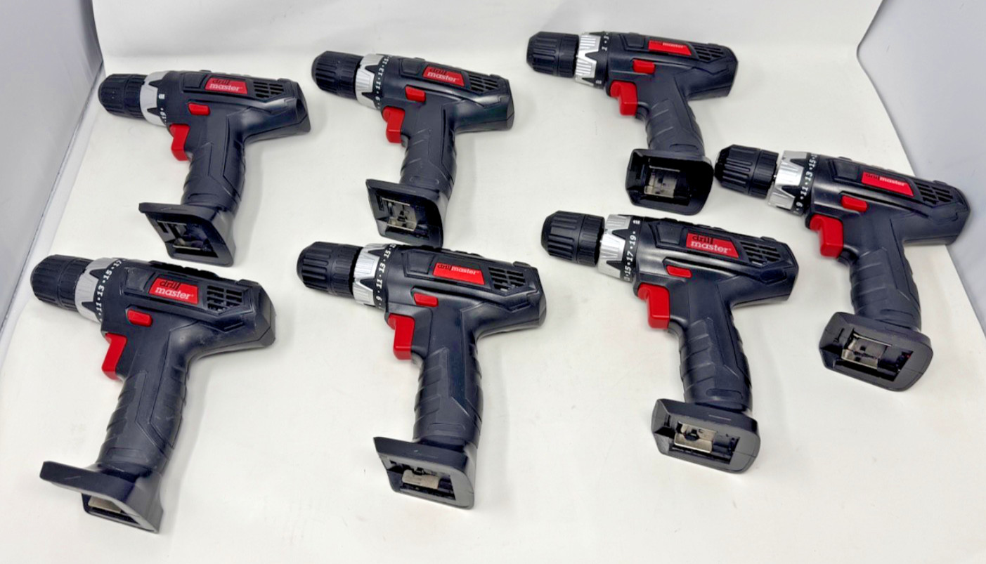 (Lot of 7) Drill Master 62873 & 69651 Cordless Drill 18 V 3/8&Prime; – Bare Tool Only