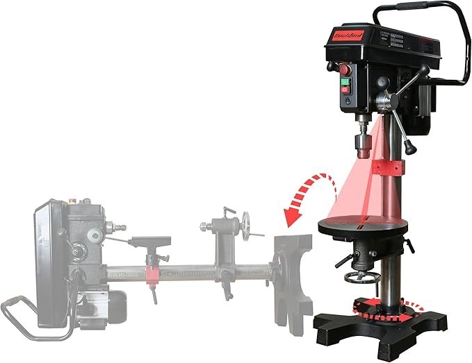 BUCKTOOL 3/4HP 12&Prime; Variable Speed Bench Drill Press & 12&Prime;x17&Prime; Wood Lathe Combo
