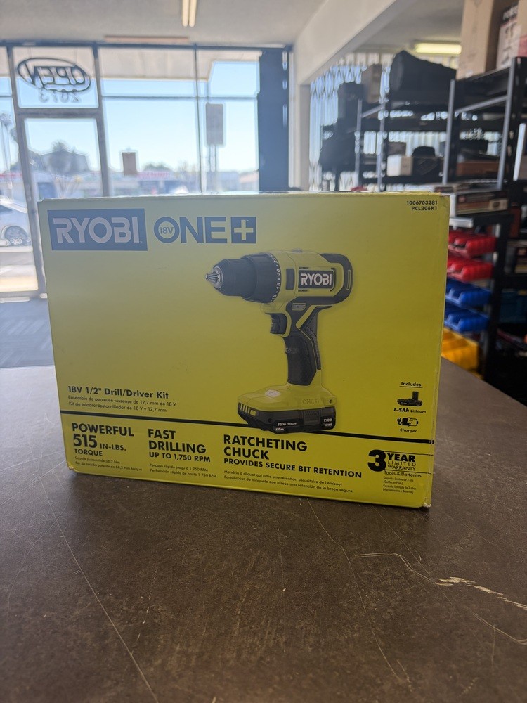 BRAND NEW IN BOX RYOBI PCL206K1 18V ONE + 1/2&Prime; DRILL/DRIVER KIT