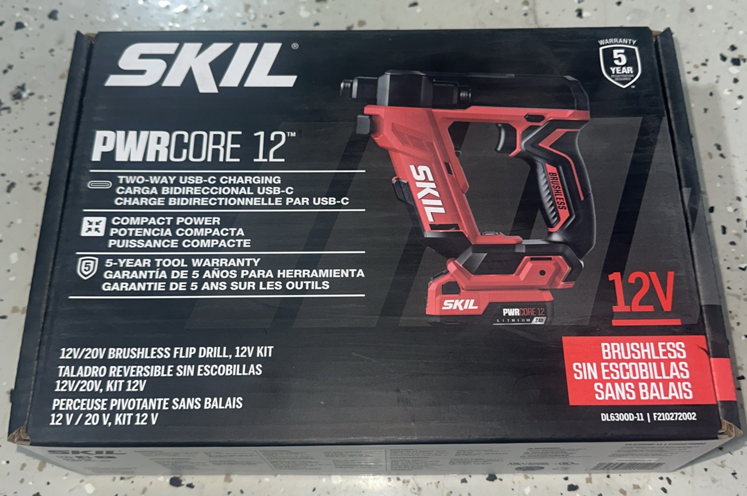 NEW SKIL PWRCORE 12V Li-Ion Brushless Flip Drill Kit DL6300D-11 NEW