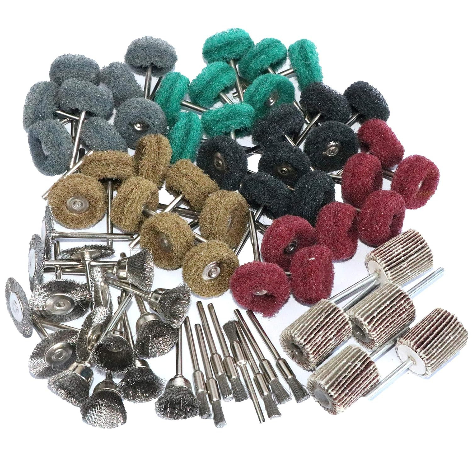 69Pcs Abrasive Wheel Buffing Polishing Wheel Wire Brushes Set for Rotary Tool Ac