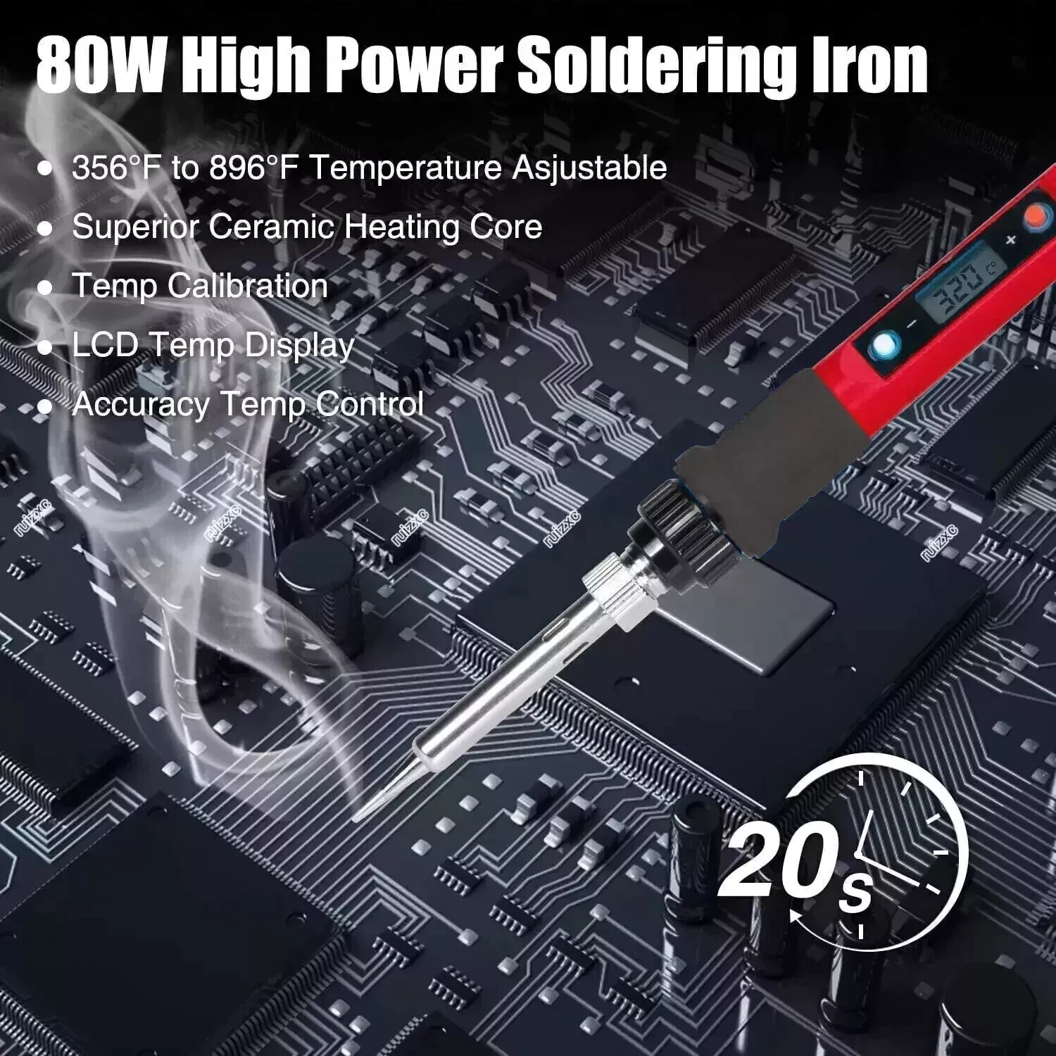 80W Electric Soldering Iron Welding Gun Tool Kit Wire Desoldering Pump Paste Tip