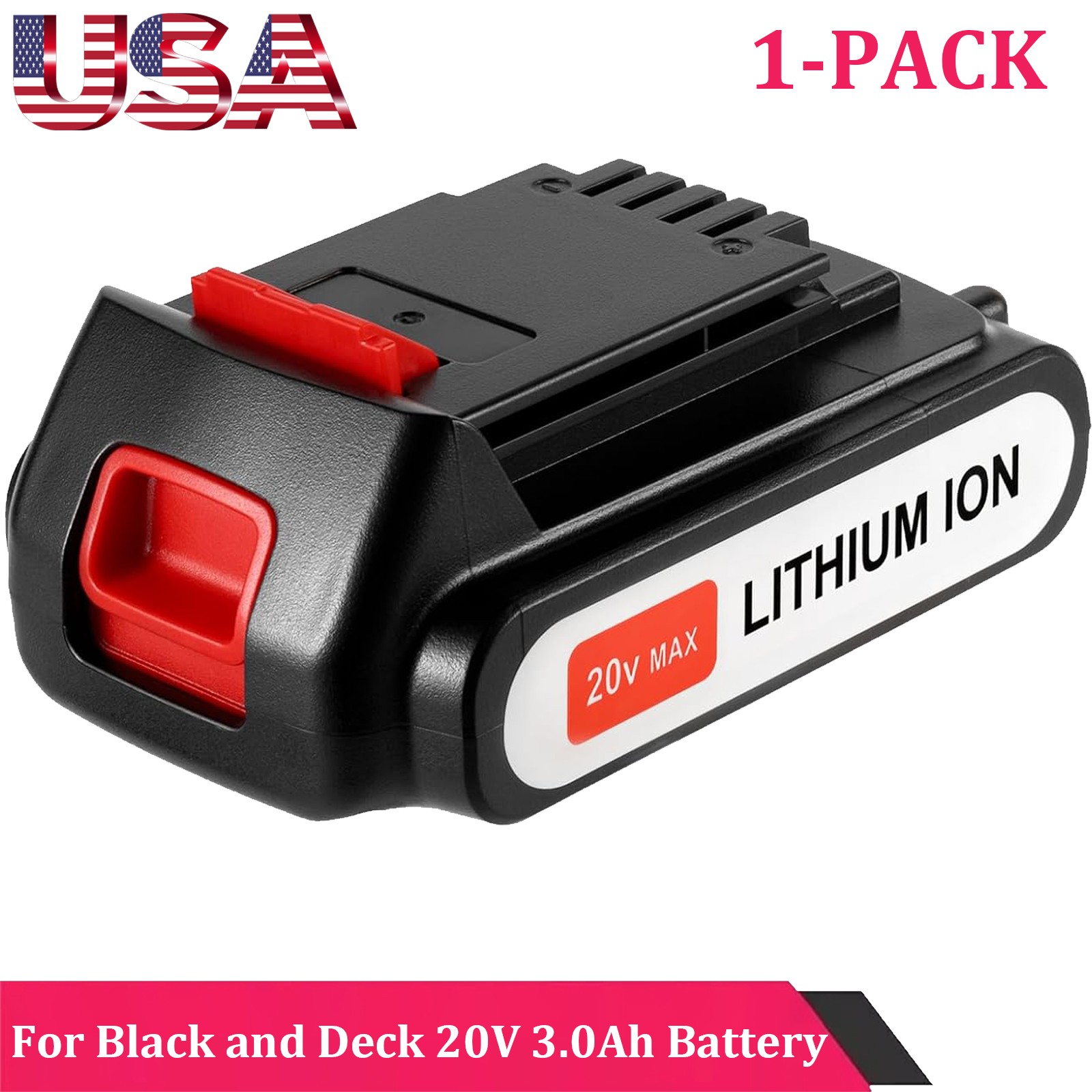3.0Ah for Black and Decker 20V Lithium-Ion Max Battery 20 Volt LBXR20 LBXR2020