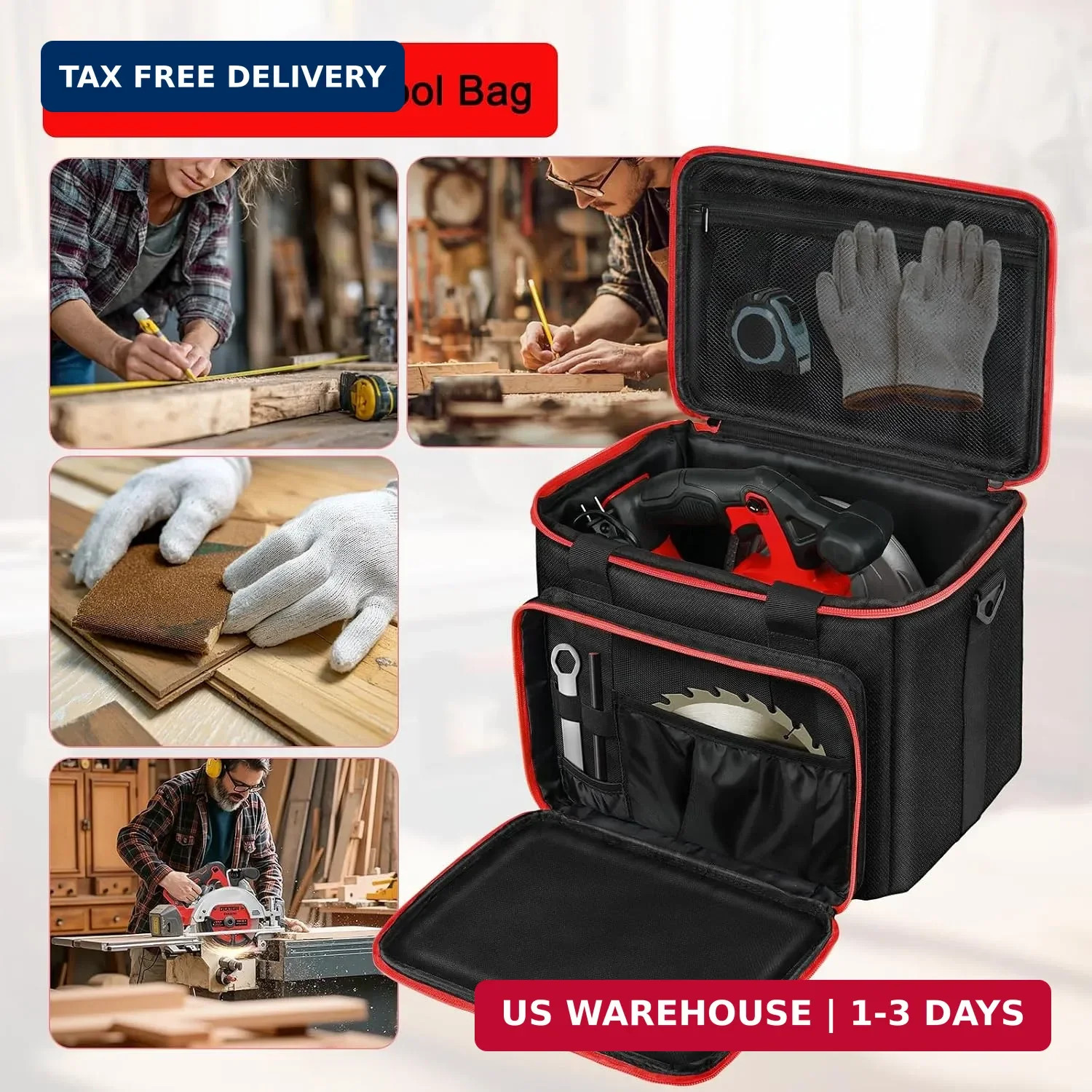 Tool Bag Compatible with Milwaukee M18 2630-20 Circular Saw, DEWALT 20V MAX DCS3