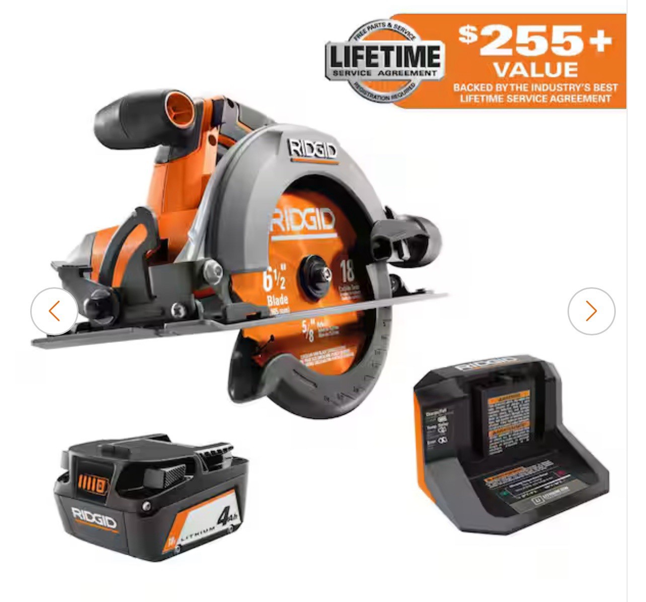 18V Cordless 6-1/2-in. Circular Saw Kit with 4.0 Ah Battery and Charger