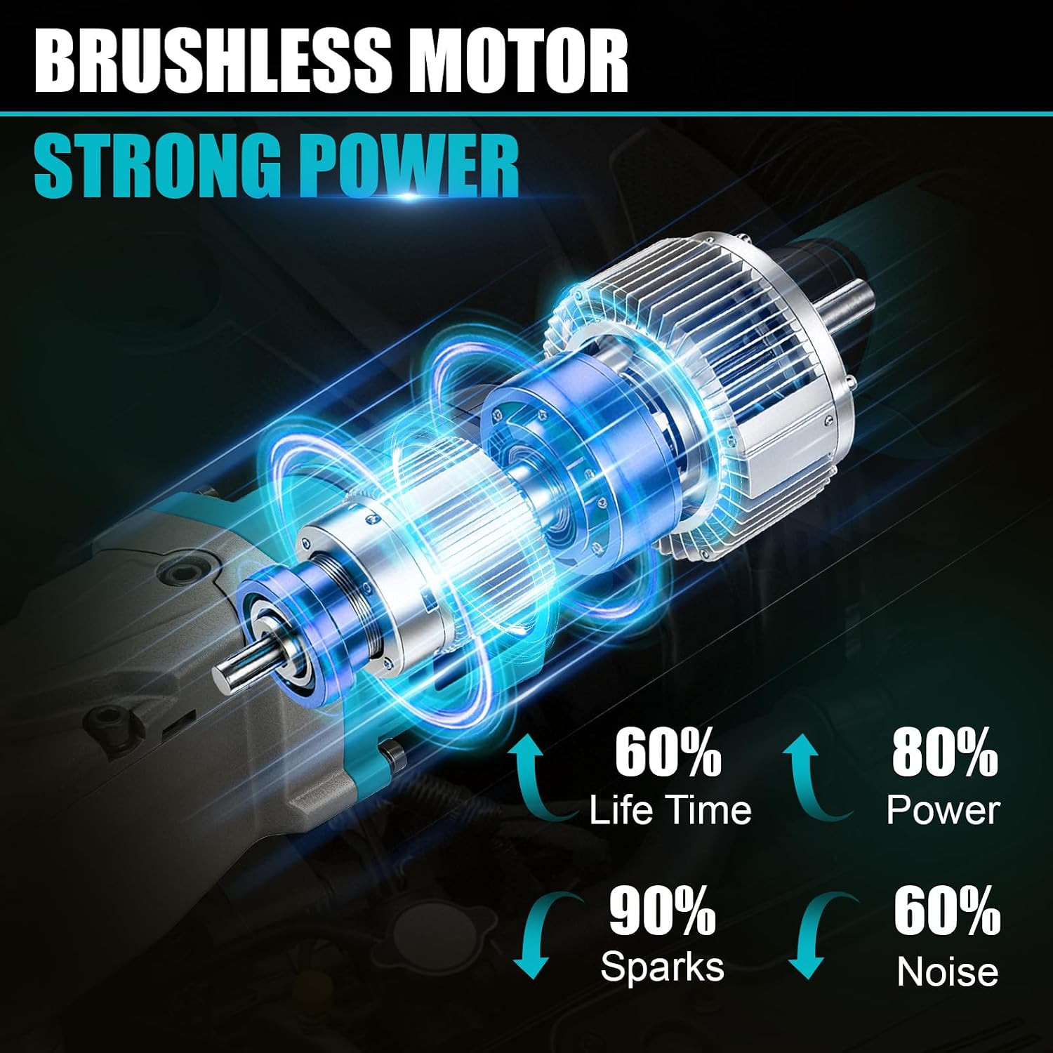 Electric Right Angle Impact Wrench Compatible with Makita 18V Battery, 1/2&Prime; 206