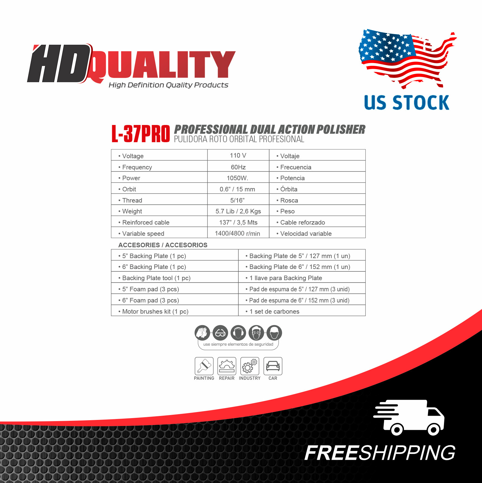 HD – PROFESSIONAL Rotative Orbital Polisher polishing machine Car Detailing